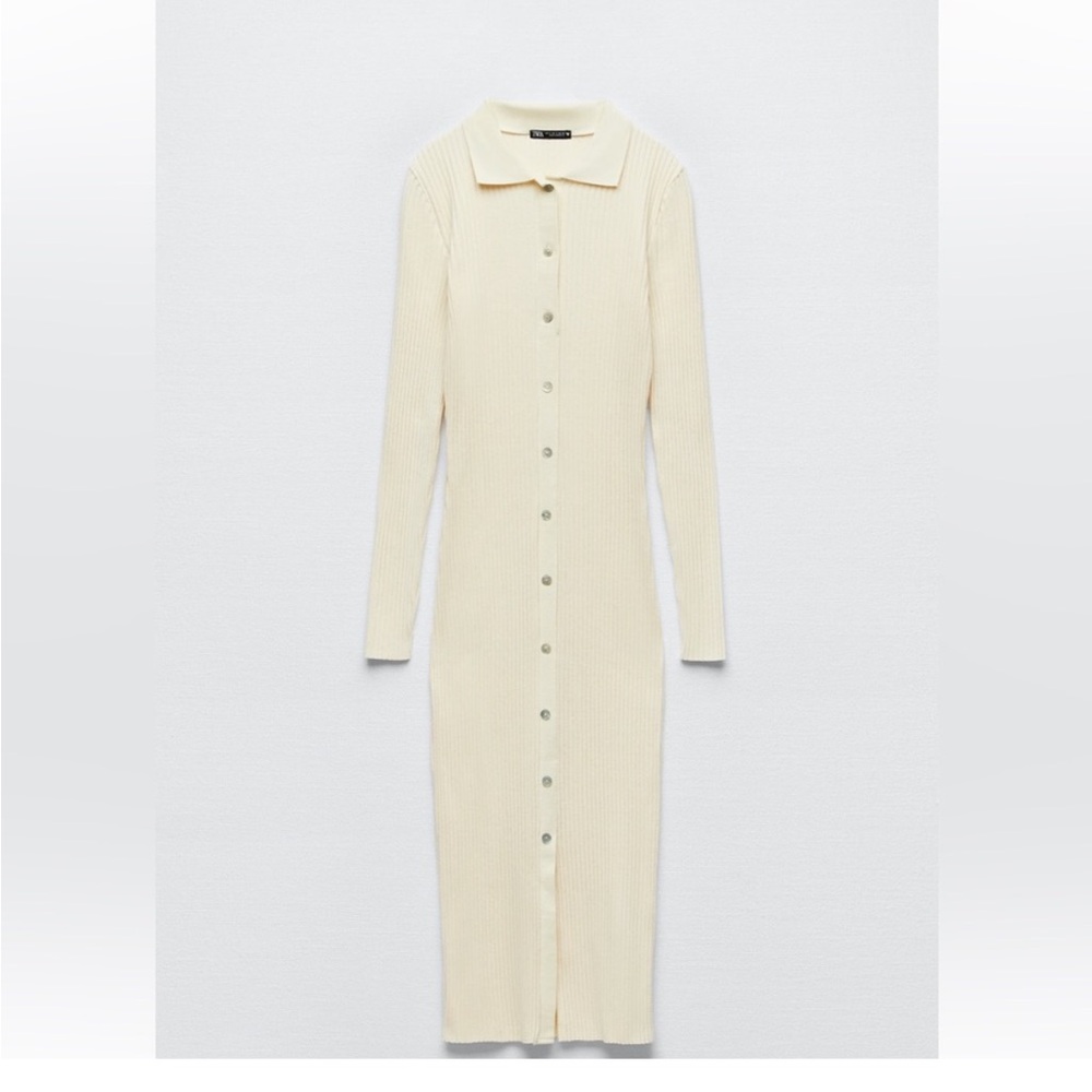 Zara Ribbed Dress With Buttons- brand new! NWT